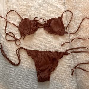 Sessy string tie bikini set in clay